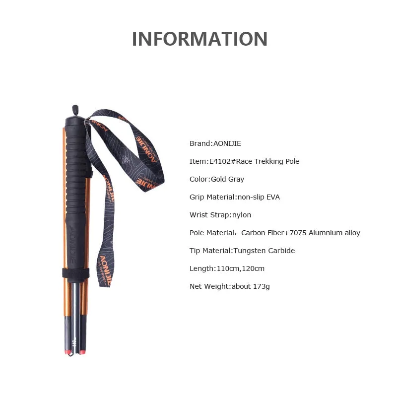 M-Pole Folding Ultralight Quick Lock Trekking Poles Hiking Pole Race Running