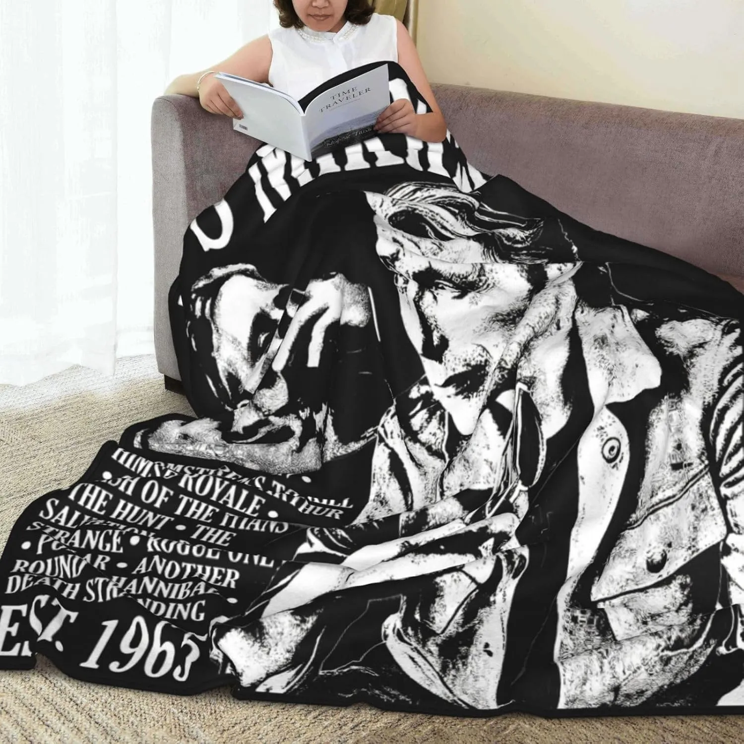 Mads Mikkelsen Blanket Flannel Fleece Printed Throw Blankets Ultra Soft Micro Warm Blanket for All Season Bedding Chair Sofa Couch Bed 50"x40"