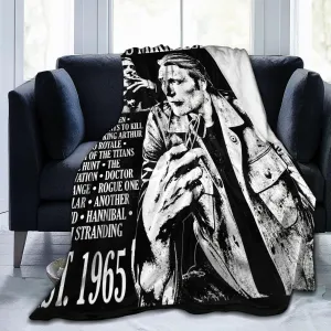 Mads Mikkelsen Blanket Flannel Fleece Printed Throw Blankets Ultra Soft Micro Warm Blanket for All Season Bedding Chair Sofa Couch Bed 50"x40"