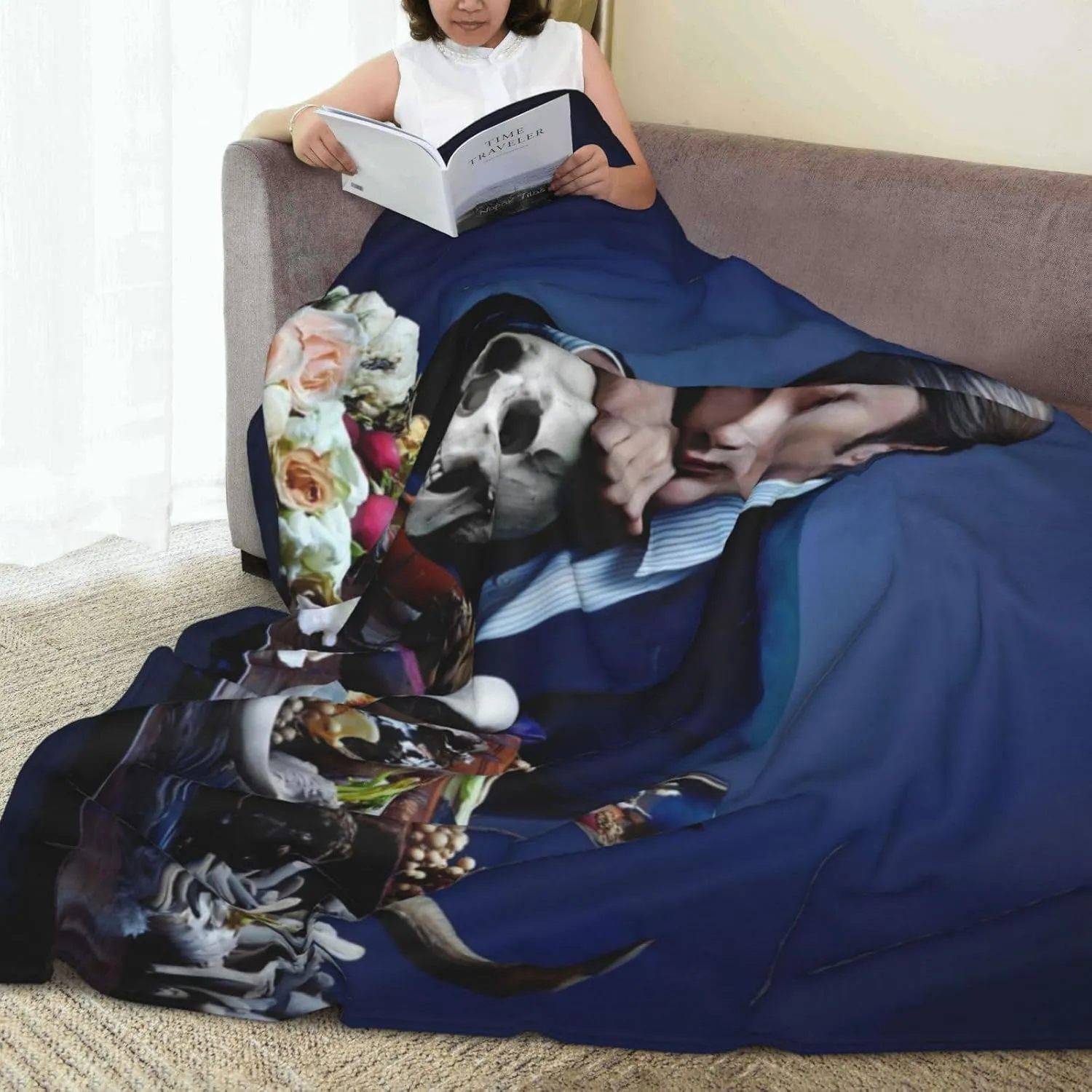Mads Mikkelsen Blanket Flannel Fleece Printed Throw Blankets Ultra Soft Micro Warm Blanket for All Season Bedding Chair Sofa Couch Bed 50"x40"