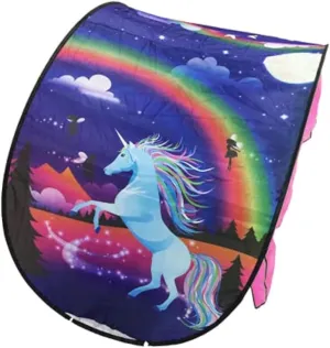 Magic Playhouse Tents Fantasy Fun for Kids,Foldable Play Tents, Pop up Indoor Bed Tents,Magic Playhouse Princess Secret Castle,Birthday for Girls (Unicorn Fantasy)