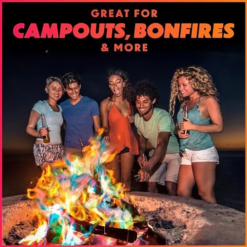 Magical Flames Fire Color Changing Packets for Campfires, Fire Pit, Outdoor Fireplaces - Camping Essentials for Kids & Adults – 5 Pack, Jumbo Flames