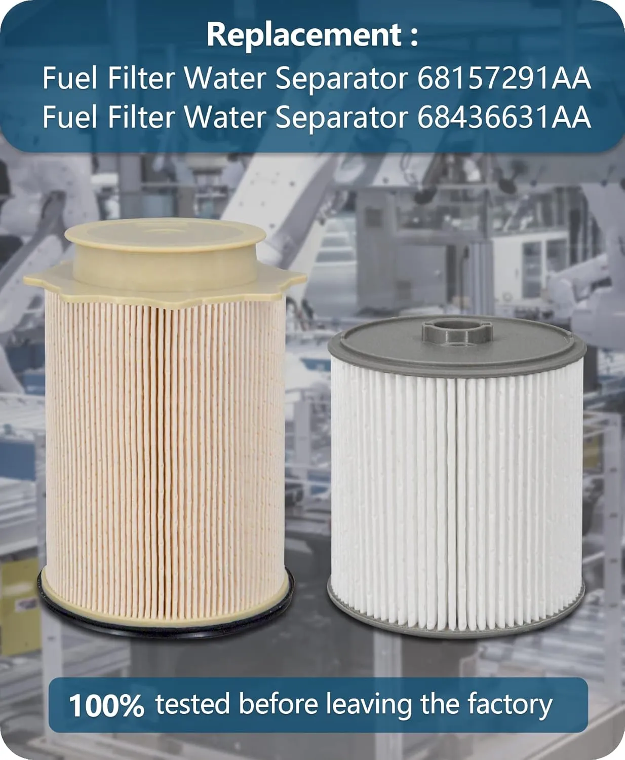 Marsram 6.7 Cummins Fuel Filter Water Separator Set fits for 2019 2020 2021 2022 2023 2024 Dodge Ram 2500 3500 4500 5500 6.7L Cummins Diesel Turbo Engines, Replace 68157291AA 68436631AA
