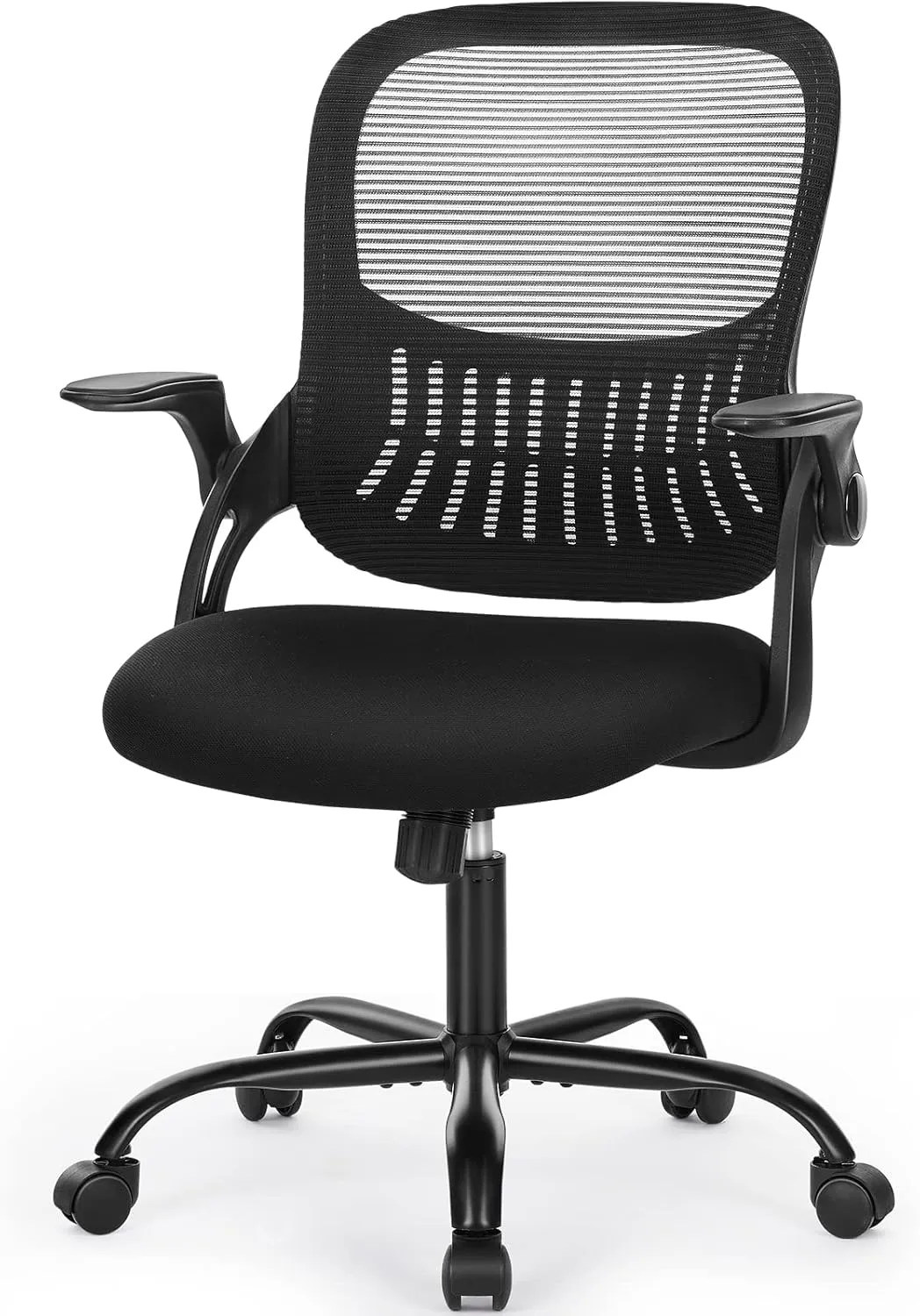Mesh Office Chair, Ergonomic Mid-Back Mesh Swivel Task Computer Desk Chairs with Wheels, Lumbar Support, Comfy Flip-up Arms for Home, Bedroom, Study, Student, Ink