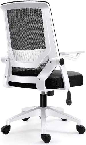 Mesh Office Chair with Pulley Bracket,Ergonomic High-Back Adjustable Desk Chair with armrests, for Office, Dormitory, Home Unique (Black)