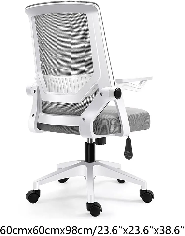 Mesh Office Chair with Pulley Bracket,Ergonomic High-Back Adjustable Desk Chair with armrests, for Office, Dormitory, Home Unique (Black)