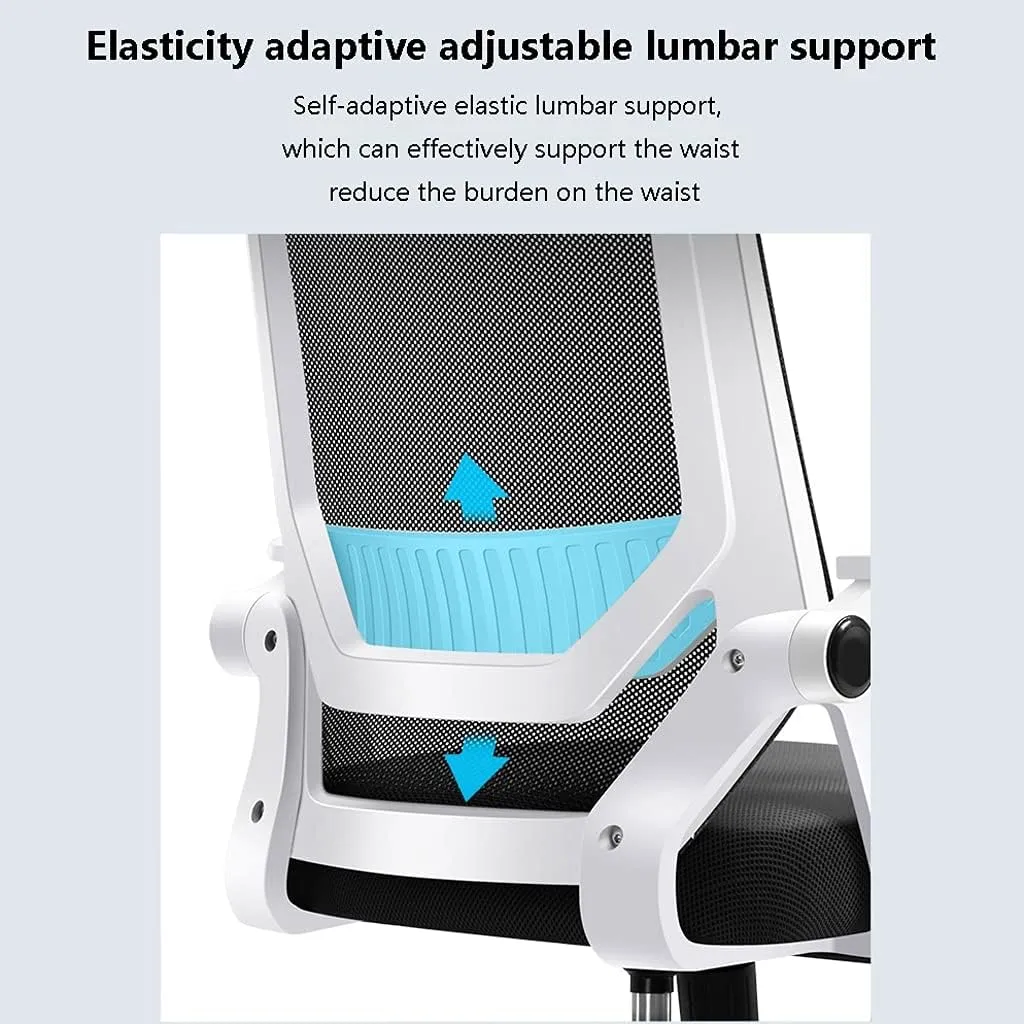 Mesh Office Chair with Pulley Bracket,Ergonomic High-Back Adjustable Desk Chair with armrests, for Office, Dormitory, Home Unique (Black)