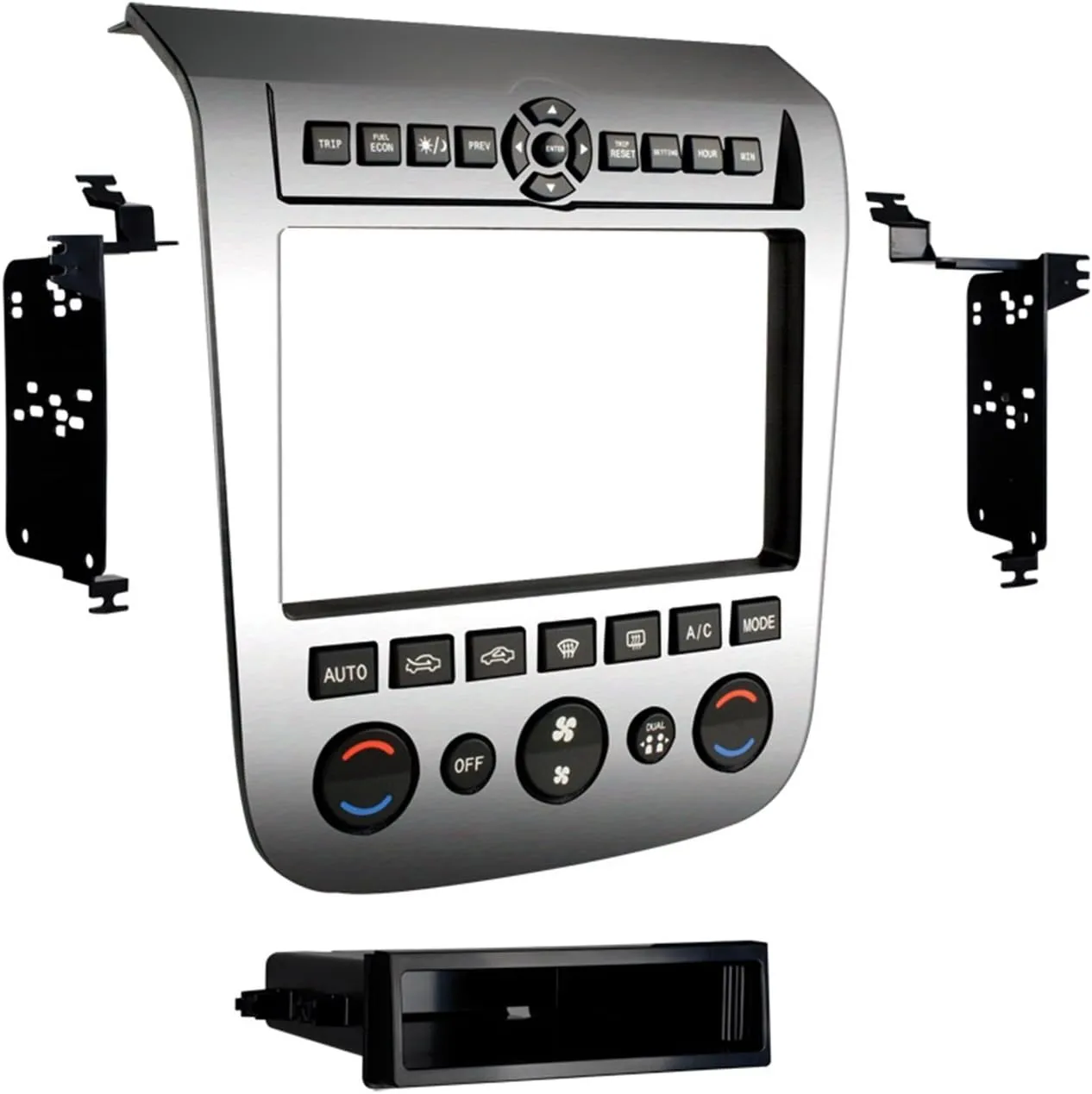 Metra 99-7612A Single/Double DIN Installation Dash Kit with Aluminum Finish for 2003-2007 Nissan Murano,Silver