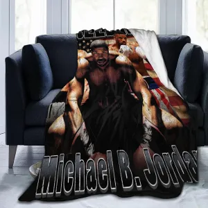 Michael B. Jordan Blanket Flannel Fleece Printed Throw Blankets Ultra Soft Micro Warm Blanket for All Season Bedding Chair Sofa Couch Bed 50"x40"