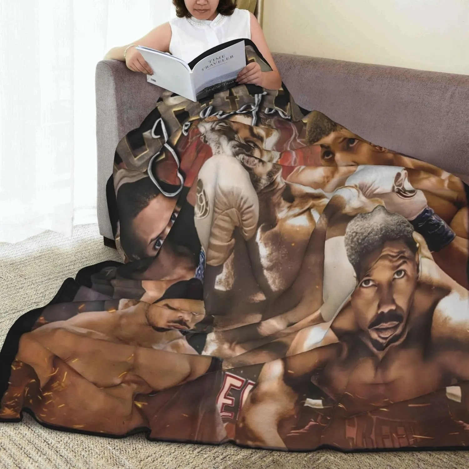 Michael B. Jordan Blanket Flannel Fleece Printed Throw Blankets Ultra Soft Micro Warm Blanket for All Season Bedding Chair Sofa Couch Bed 50"x40"