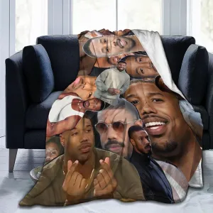Michael B. Jordan Blanket Flannel Fleece Printed Throw Blankets Ultra Soft Micro Warm Blanket for All Season Bedding Chair Sofa Couch Bed 50"x40"