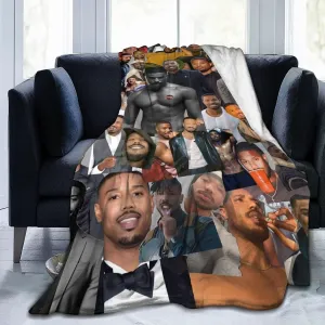 Michael B. Jordan Blanket Flannel Fleece Printed Throw Blankets Ultra Soft Micro Warm Blanket for All Season Bedding Chair Sofa Couch Bed 50"x40"