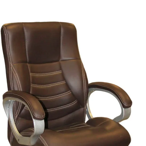 Mid Back Leatherette Office Chair with Chrome Base