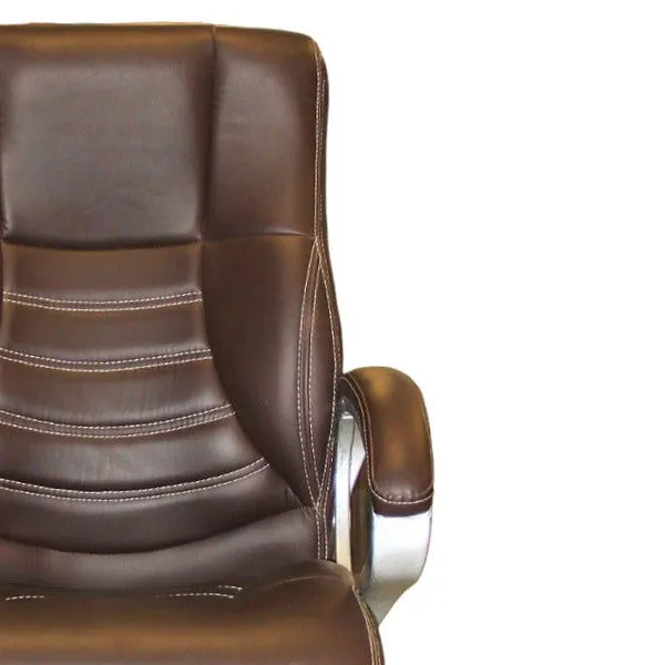 Mid Back Leatherette Office Chair with Chrome Base