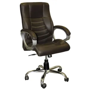 Mid Back Leatherette Office Chair with Chrome Base