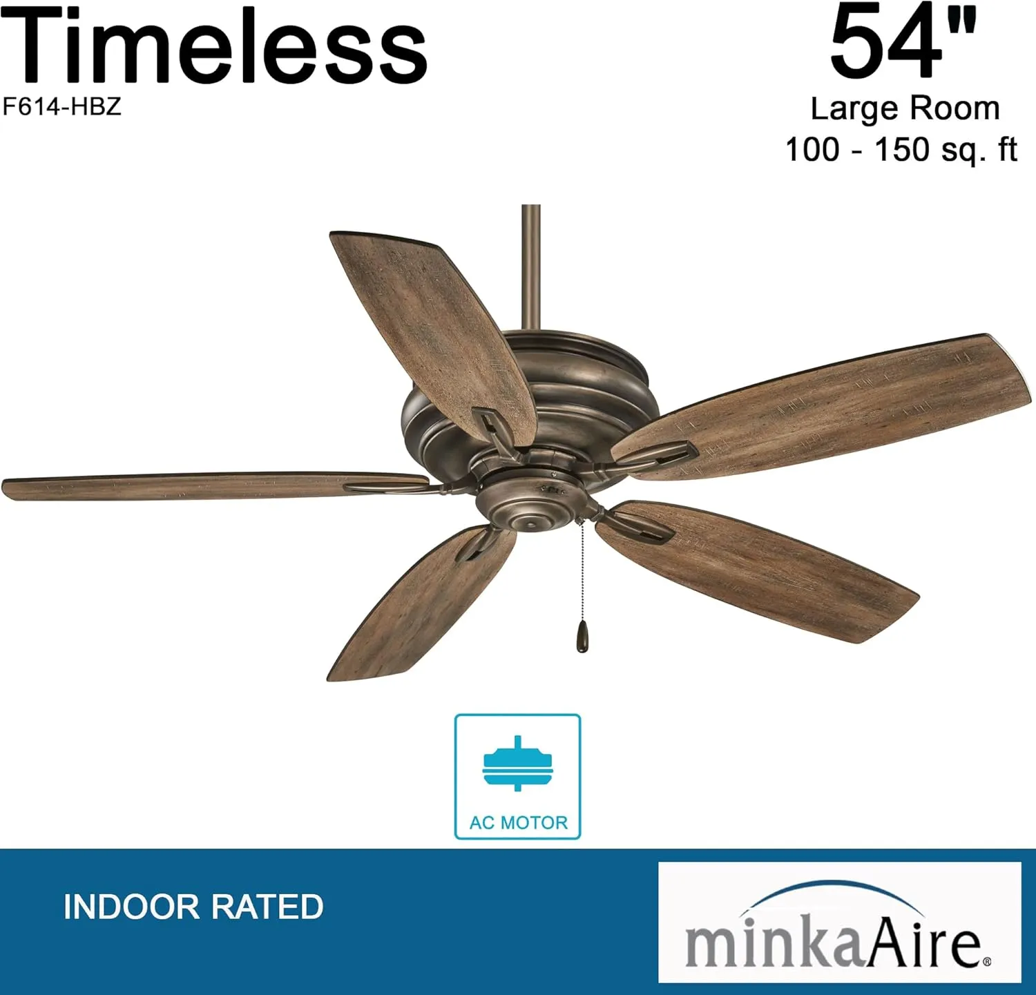 Minka-Aire F614-HBZ Timeless 54 Inch Ceiling Fan in Heirloom Bronze Finish
