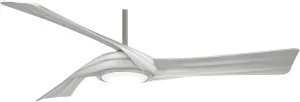 Minka-Aire F714L-BN/SL Curl 60" Ceiling Fan with LED Lights & Remote, Brushed Nickel w/Silver