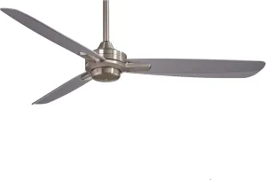 MINKA-AIRE F727-BN/SL Rudolph 52 Inch Ceiling Fan in Brushed Nickel Finish with Silver Blades