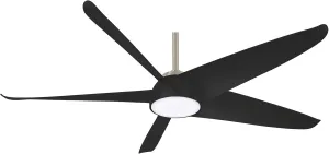Minka-Aire F771L-BN/CL Ellipse 60" Ceiling Fan with LED Lights, Brushed Nickel/Coal