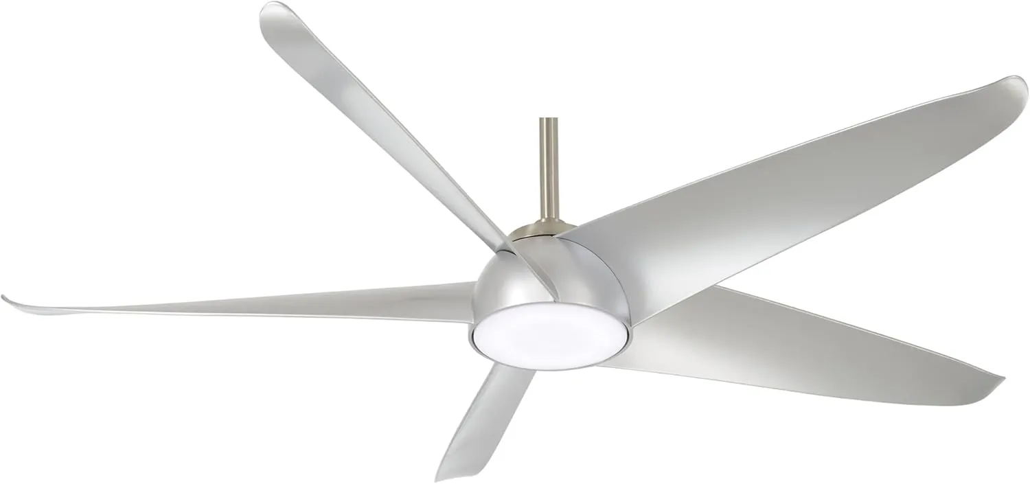 Minka-Aire F771L-BN/SL Ellipse 60" Ceiling Fan with LED Lights, Brushed Nickel
