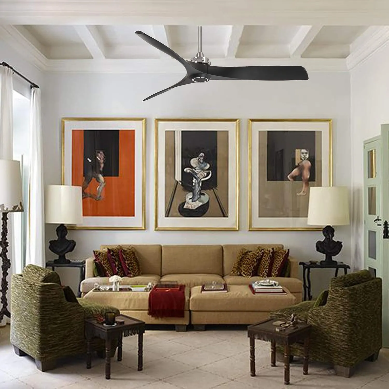MINKA-AIRE F853-BN/CL Aviation 60 Inch Ceiling Fan with DC Motor in Brushed Nickel Finish and Coal Blades