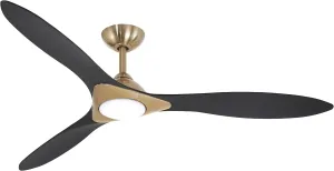 MINKA-AIRE Sleek Fan in Satin Brass/Coal