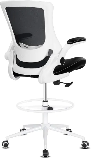 Misolant Drafting Chair, Tall Office Chair for Standing Desk, High Office Chair with Adjustable Lumbar Support and Footrest Ring, Standing Desk Chairs Adjustable Height