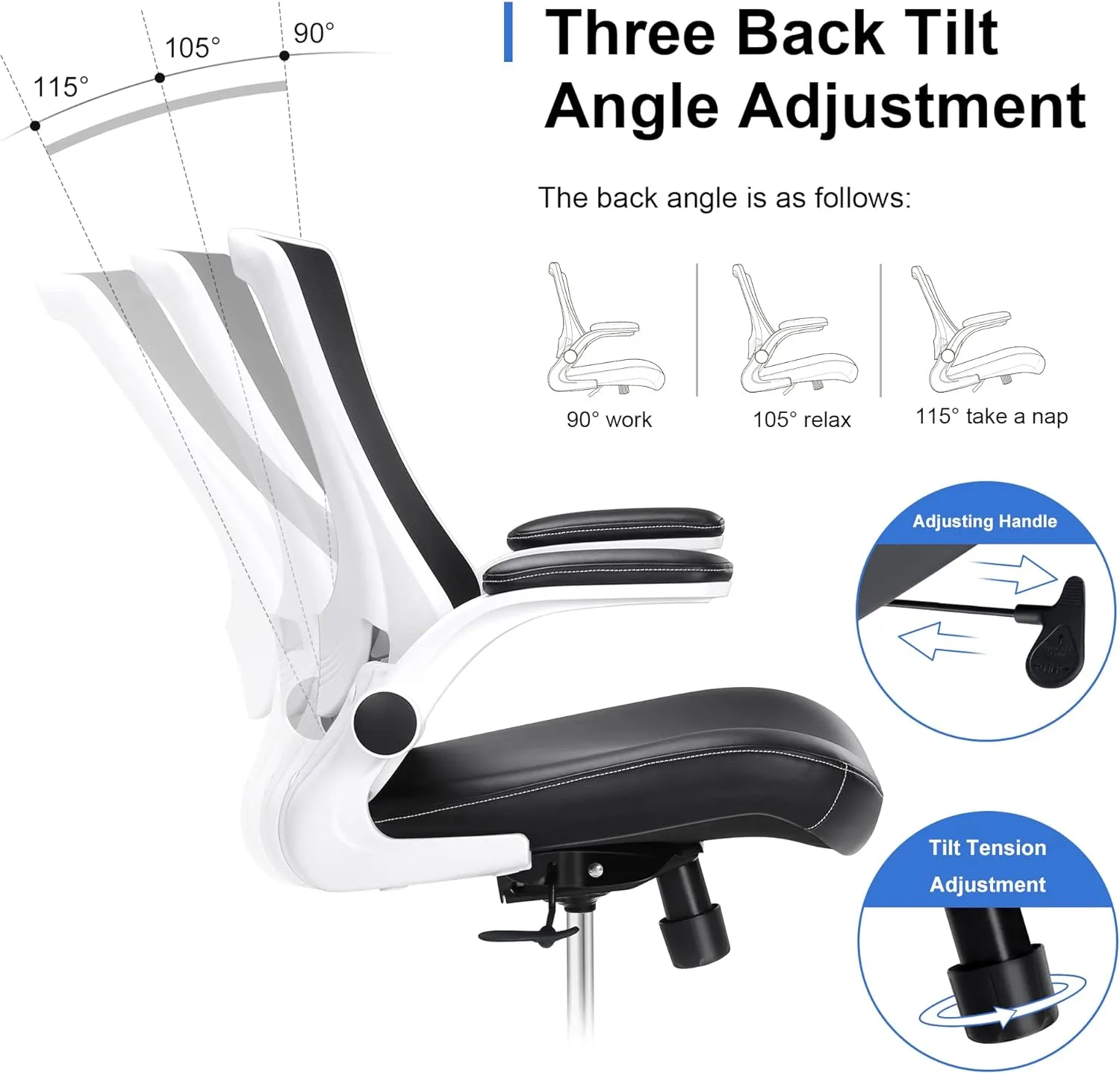Misolant Drafting Chair, Tall Office Chair for Standing Desk, High Office Chair with Adjustable Lumbar Support and Footrest Ring, Standing Desk Chairs Adjustable Height