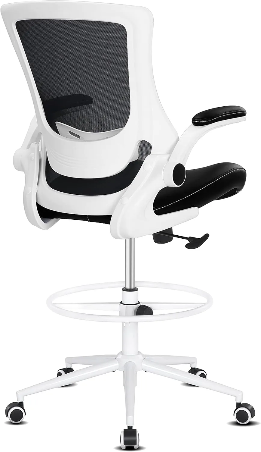 Misolant Drafting Chair, Tall Office Chair for Standing Desk, High Office Chair with Adjustable Lumbar Support and Footrest Ring, Standing Desk Chairs Adjustable Height
