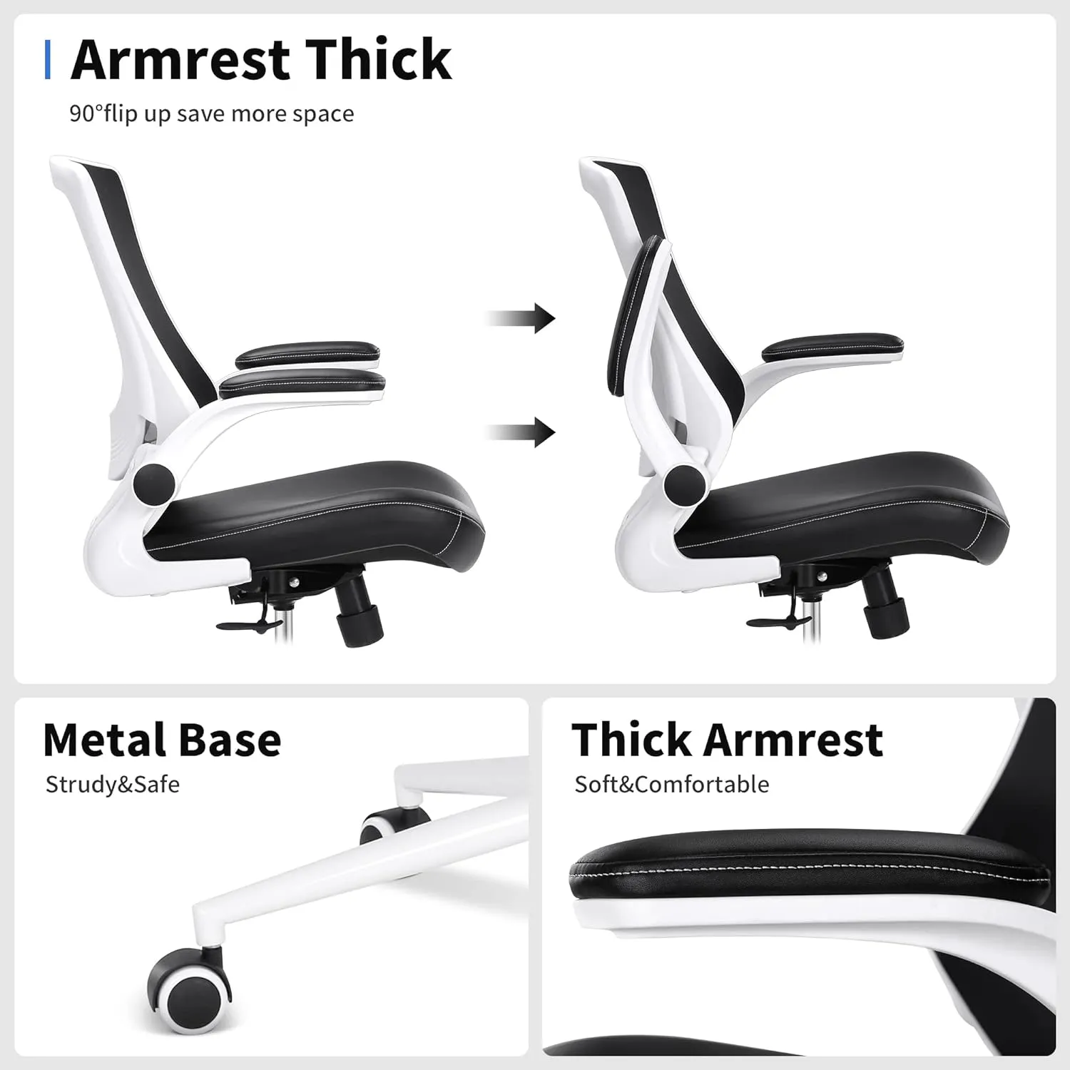 Misolant Drafting Chair, Tall Office Chair for Standing Desk, High Office Chair with Adjustable Lumbar Support and Footrest Ring, Standing Desk Chairs Adjustable Height