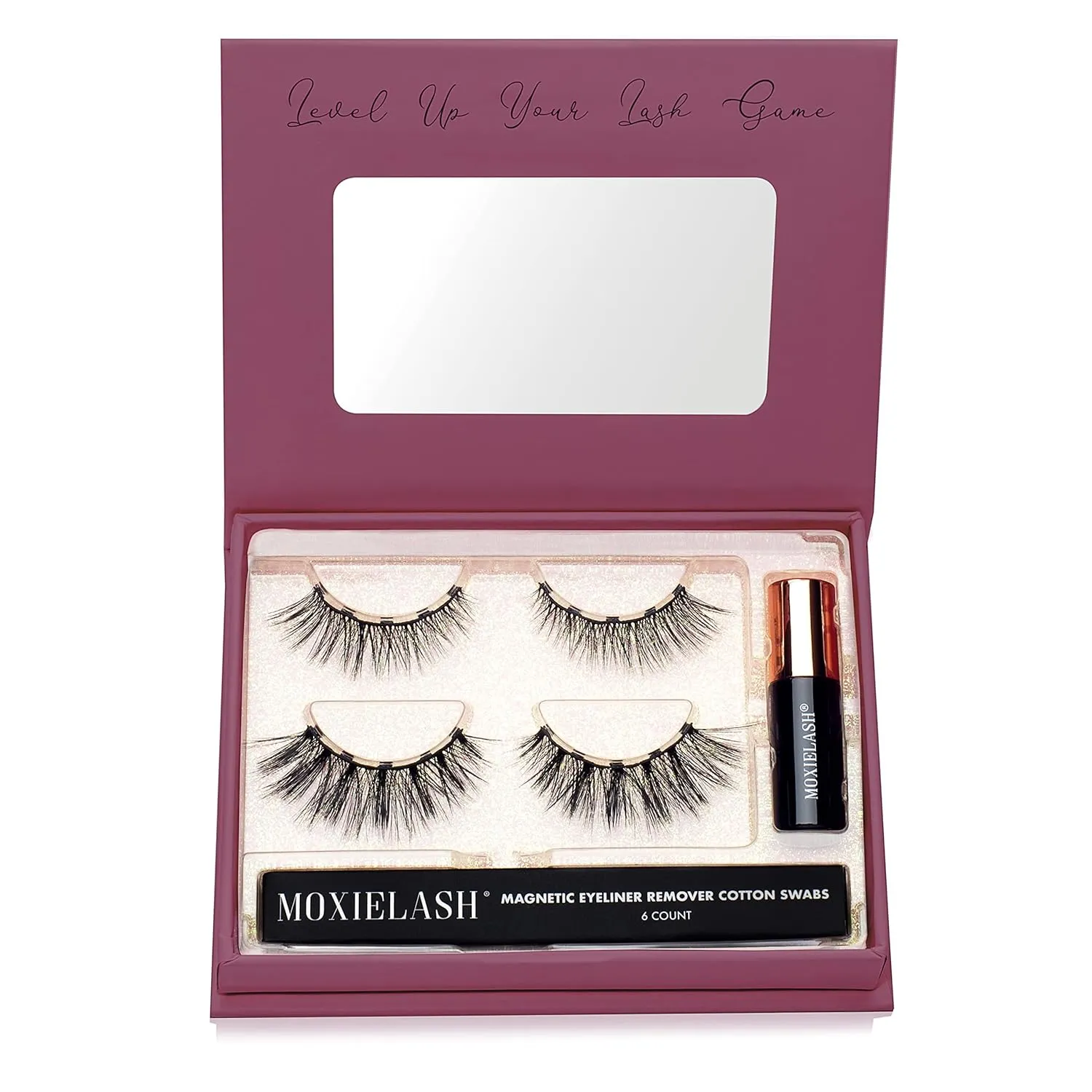 MoxieLash Magnetic Eyelashes with Eyeliner Kit - Essentials Kit Vol 3 - Natural Looking False Eyelashes - Wifey & Sexy Lash   Eyeliner & Remover Swabs - USA Owned - No Glue
