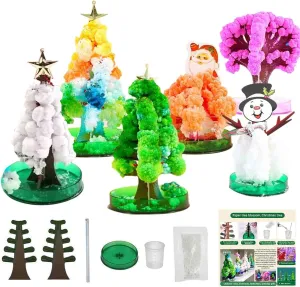 National Geographic Kids Crafts 6 Paper Trees Blooming Crystal Growing Christmas Tree Stem Magic Kit Science Kit Crystal Growing Kit Science Kits Magic Kits for Kids Age 6-8 8-12 Gifts for Boys Girls