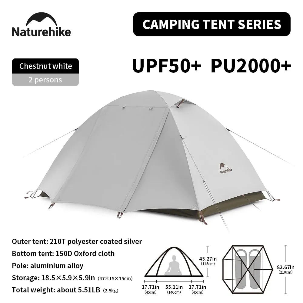 Naturehike Camping Tent 2-3 People Waterproof UPF50  Camping Tent Outdoor Ultralight Portable Hiking Trekking Sun Shelter