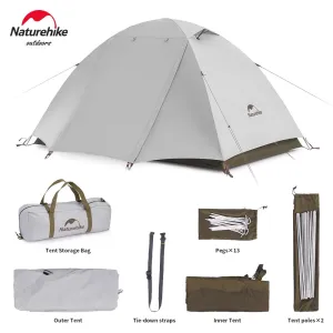 Naturehike Camping Tent 2-3 People Waterproof UPF50  Camping Tent Outdoor Ultralight Portable Hiking Trekking Sun Shelter