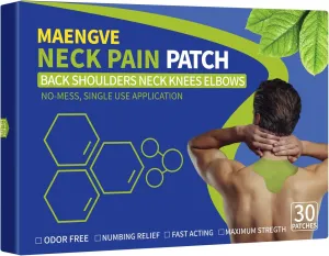 Neck Pain Relief Patches - Self-Heating Patches for Neck, Back, Wrist, Shoulder Pain Relief, Natural Ingredients, Fast-Acting-30PC
