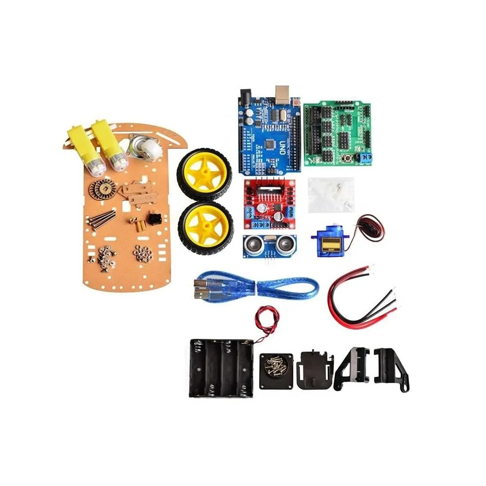 New Avoidance Tracking Motor Smart Robot Car Chassis Kit Speed Encoder Battery Box 2WD Ultrasonic Module for kit - (Color: 2WD KIT)