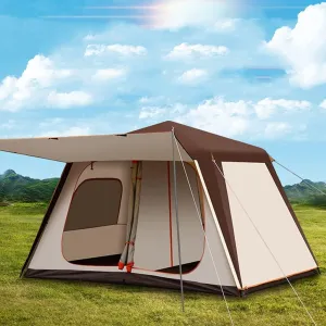 NIEH Large Tent Camping-Tents, Family Tent with Vestibule, Moisture-Proof Mat, Portable 4-6 Person Family Camping Tent Waterproof for Outdoor Hiking Beach