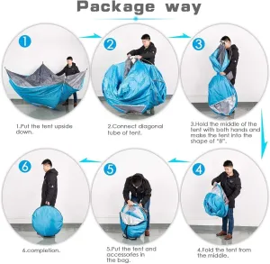 NIEH Outdoor Camping Tent Waterproof Instant Pop Up Tent 3-4 Person Camping Tent, Instant Set Up, Outdoor Backpacking Tent Shelter