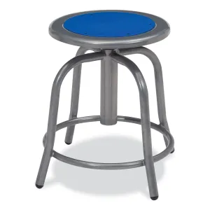NPS® 6800 Series Height Adjustable Metal Seat Stool, Supports Up to 300 lb, 18" to 24" Seat Height, Persian Blue Seat/Gray Base