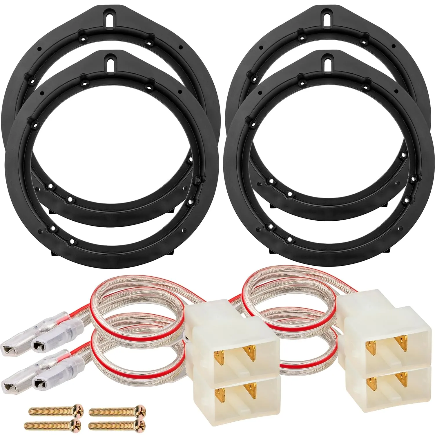 NuIth Car 6.5 Inch Speaker Adapter Bracket W/Speaker Wiring Harness Kit Select for 2006-2013 Honda Civic/Accord/CR-V/Acura 2007-2013 Aftermarket Front Rear Door 6-6.75 Inch Speaker Adapter, 4PCS