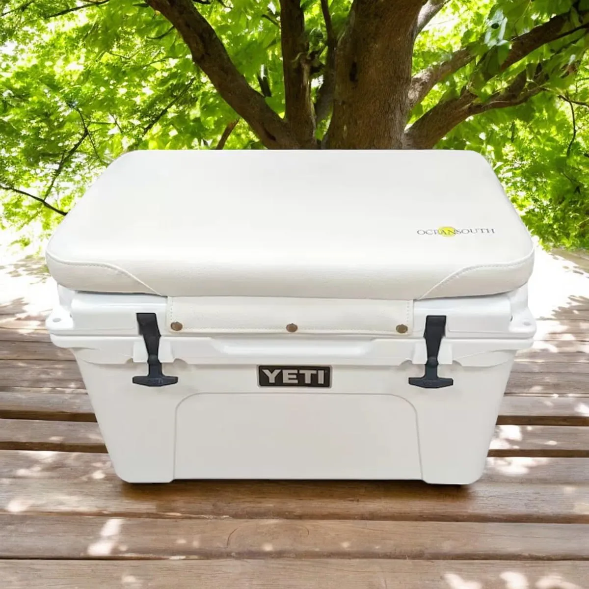 Oceansouth Seat Cushions for Yeti Coolers (Press Stud Fittings) (Tan, YETI 65) Camping yeti seat Cushion Handle Beach Chair ice Box chests and Coolers Foam Cooler Boat Seats