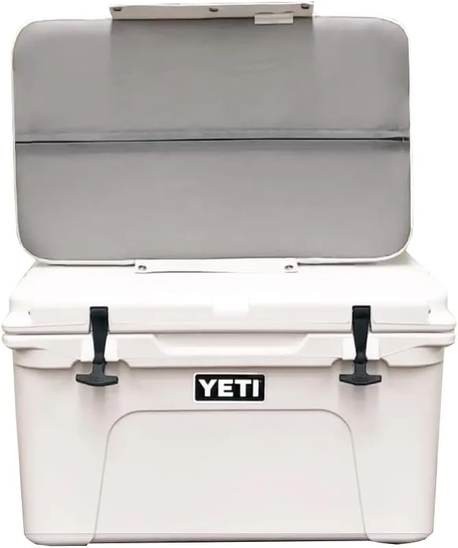 Oceansouth Seat Cushions for Yeti Coolers (Press Stud Fittings) (White, YETI 6G) Camping yeti seat Cushion Handle Beach Chair ice Box chests and Coolers Foam Cooler Boat Seats