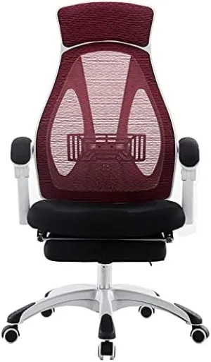 Office Chair Chair Office Chair Casual Study Chair Can Be Lifted and Lowered Rotated 150°Tilt Folding Footrest Breathable Mesh