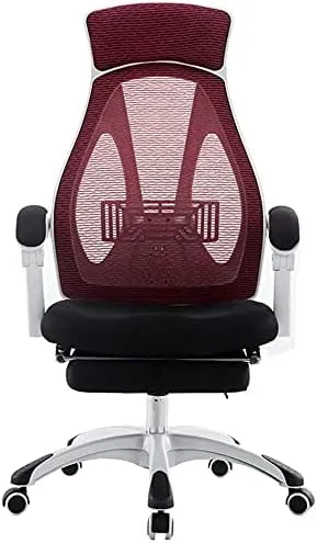 Office Chair Chair Office Chair Casual Study Chair Can Be Lifted and Lowered Rotated 150°Tilt Folding Footrest Breathable Mesh