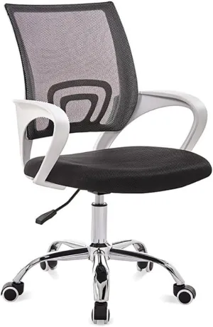 Office Chair Ergonomic Chair, Mesh Computer Chair with Lumbar Support Armrest, Adjustable Comfortable Chair with Back for Adults (Black or Green) (Color : Black)