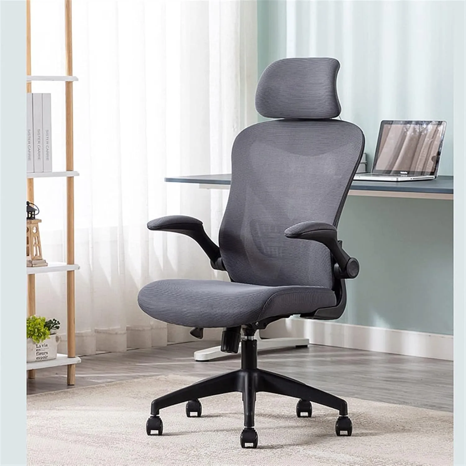 Office Chair Ergonomic Office Chair Swivel Chair Task Chair Desk Chair Lumbar Support, Breathable, Thick Seat Cushion and Adjustable Headrest Home Office Desk Chairs(Blue)