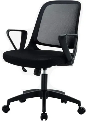 Office Chair Household Ergonomic chair Rotating handrail Small space dedicated Breathable mesh Swivel chair Bearing weight 200kg Unisex Relaxing (Color : Black)
