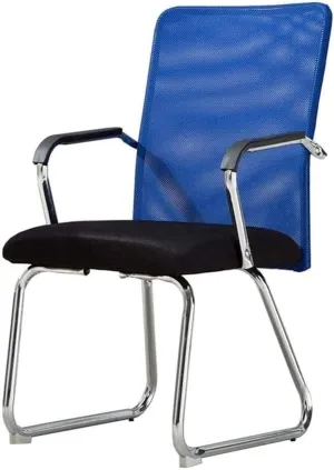 Office Chair Mesh Desk Chair Bow-Shape Computer Chair Staff Chair Breathable Wear Resistant (Color : Blue)