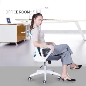Office Chair Swivel Chair Office Ergonomic Chair Rotating Handrail Small Space Dedicated Breathable Mesh Swivel Chair Bearing Weight Chair (Color : Blue) Needed