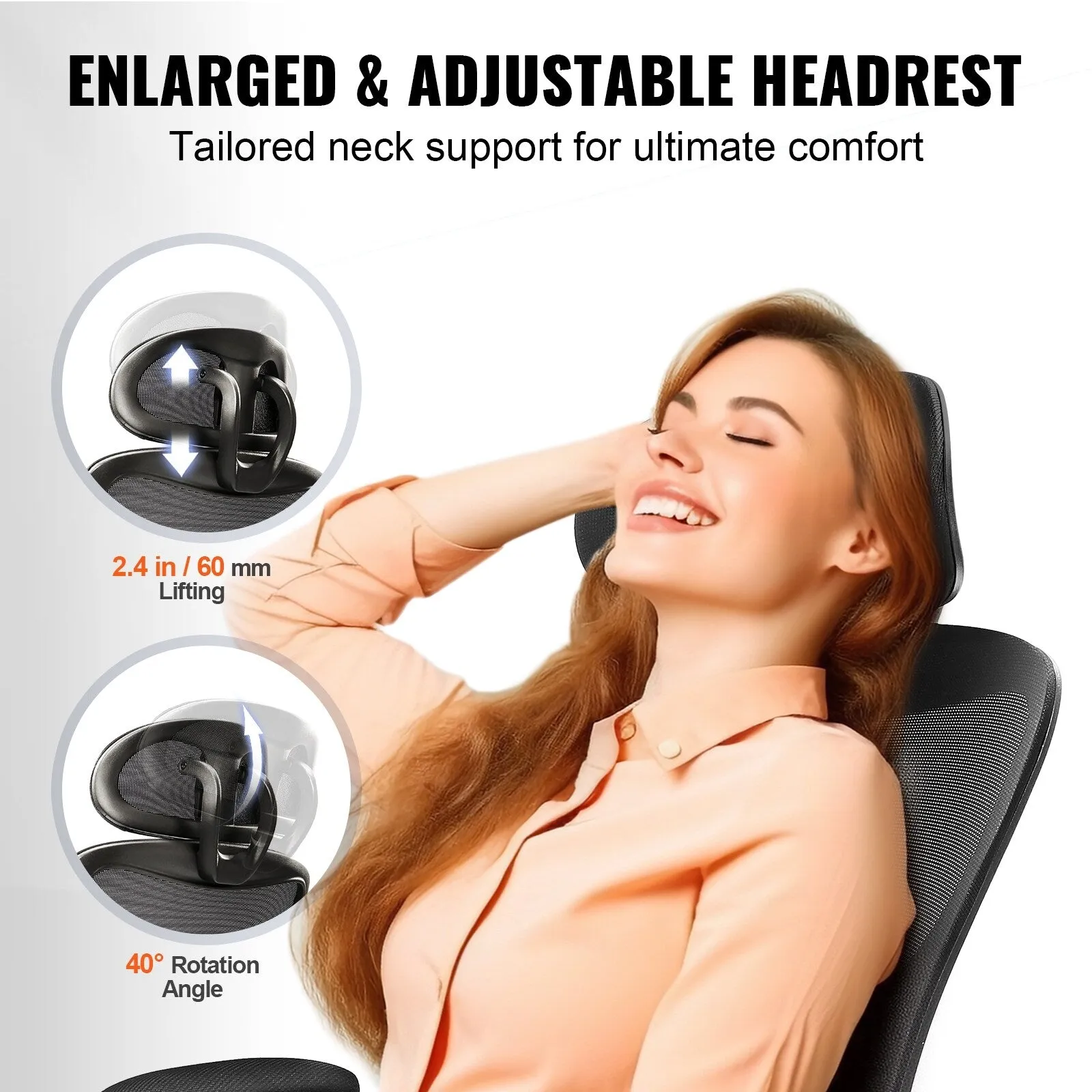 Office Chair with Adjustable Lumbar Support, High Back Ergonomic Desk Chair